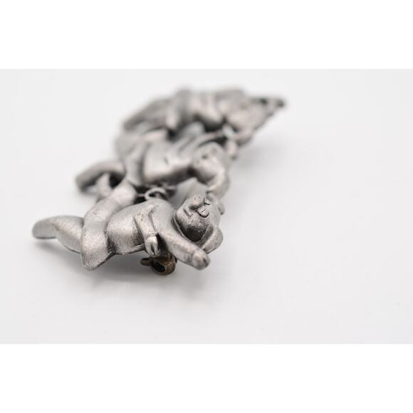 Vintage Ballet Dancing Pigs Pin Brooch Olivia Pig Ballerina Chunky NOS 80s BinA6 - Picture 5 of 12